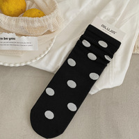 Chaussettes pour femmes préparées pour l'hiver, chaussettes chaudes en tricot à motif à pois pour la vente en gros