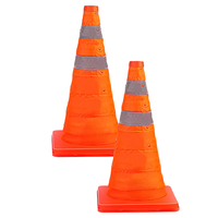 Panneaux de signalisation routière réfléchissants prismatiques haute intensité, pliables, en tissu Oxford orange haute visibilité, base ABS, 30cm/45cm/70cm/90cm