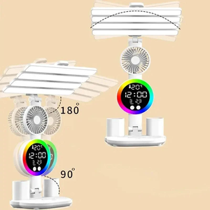 Chambre chevet Led lampe de bureau horloge pliable affichage de la Date atmosphère lampe 2 porte-stylo batterie Rechargeable lumière photographique - Product Image 6