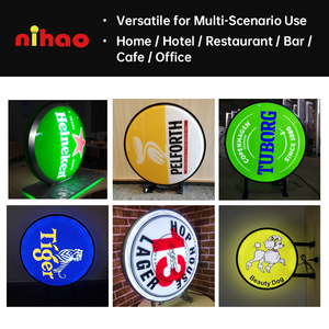 ป้ายไฟนีออนทรงกลมร้านอาหาร NIHAO กล่องไฟ LED ส่องสว่างสองด้าน กล่องไฟ LED สว่างพิเศษสองด้าน สำหรับสร้างบรรยากาศในบาร์ - Product Image 4