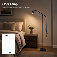 Lámpara de Pie con Brazo Flexible, Luz de Lectura con 3.5W, 3 CCT, Regulable, para Dormitorio, Sala de Estar, Foco Ajustable