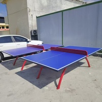 Table de tennis de table pliable en acier pour l'intérieur et l'extérieur, idéale pour le tennis de table et le badminton
