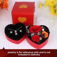Coffret Cadeau Rose Éternelle Haut de Gamme en Forme de Cœur, Créatif et Exquis, Idéal pour Anniversaire, Saint-Valentin, Fête des Mères - Vente Flash Transfrontalière