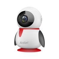 Caméra de surveillance pour bébé sans fil intelligente Full HD 1080P avec suivi automatique Penguin 360 degrés, mini caméra Wifi