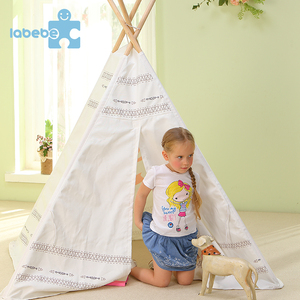 trendy children morden premium <strong>white</strong> wooden indoor play kids tent <strong>teepee</strong> - Product Image 6