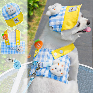 Cat <b>Pet</b> <b>Harness</b> Checkered Breathable Washable Small Size Outdoor Wear - Product Image 2