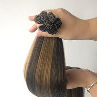 Extensions de cheveux blondes à pointe I, super double drawn, en cheveux humains vierges européens, à micro-anneaux