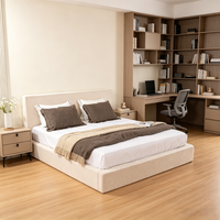Ensemble de meubles de chambre à coucher de luxe, lit king size, lit plateforme de style japonais, lit confortable adapté aux enfants et aux adultes