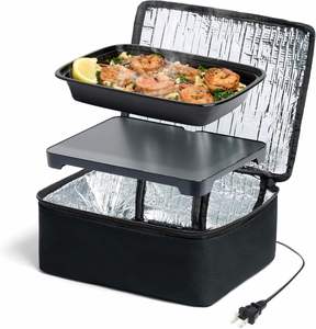 Portable 110V/220V 2-in-1 Handheld Stainless Steel Microwave Heatable Warmer Electric Lunch <b>Box</b> Eco-Friendly Large Office - Product Image 1