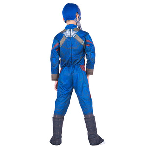 Disfraz de Capitán América para niños de 8 a 13 años, traje de héroe azul, rojo y blanco con escudo, traje para actuaciones en escenario - Product Image 4