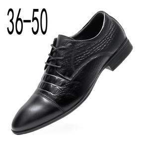 Nouvelles chaussures habillées en cuir pour hommes, grande taille, à bout pointu, avec lacets gravés au laser, adaptées aux tenues de cérémonie. - Product Image 5