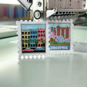 카누 & 맹그로브 디자인 우표 패치 데님/가방 하트 모양의 다리미 온/모자 자수 풍경 - Product Image 2