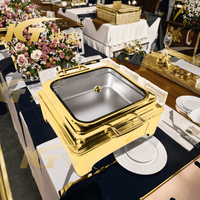 Réchaud buffet de luxe Kuntai en acier inoxydable, chauffage au gaz/carburant, capacité de 6 L, option de logo personnalisé, fournitures pour hôtels et restaurants