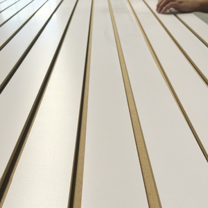 1220x2440 16MM 18mm Melamina Ranura ranurada <span class=keywords><strong>Tablero</strong></span> de panel MDF Slatwall decorativo - Product Image 5
