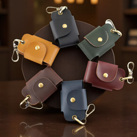 Porte-clés vintage en cuir PU avec bouton-pression, mini pochette à clés, étui simple pour clés, cadeau idéal
