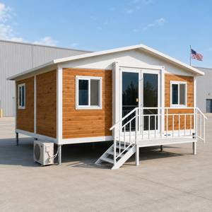 Casa Contenedor Modular Prefabricada Moderna de 20 Pies, Diseño de Villa con Exterior de Aspecto de Madera, Forma Rectangular, Impermeable, Garantía de 3 Años - Product Image 1