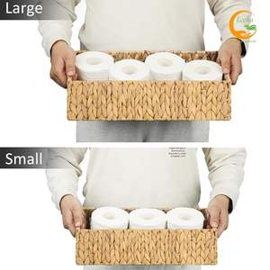 Panier en osier écologique personnalisable, petit, en jacinthe d'eau, plateau de service multifonctionnel, fournisseur en gros, fait main au Vietnam - Product Image 4