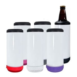 16Oz Stainless Steel Sublimation 4-In-1 Bluetooth Speaker Music Cup Dual Lid Beer Insulated Can Cooler With <b>USB</b> Charging <b>Plug</b> - Product Image 2