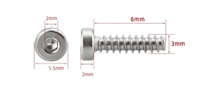 Tornillos autorroscantes LeGood M3 con cabeza hexagonal de 5.5 mm para plástico, rosca fina, rosca completa, extremo de corte plano - Product Image 2