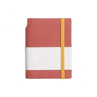 Carnet A7 personnalisé avec logo, couverture en cuir, style imprimé, reliure cousue, 100 feuilles