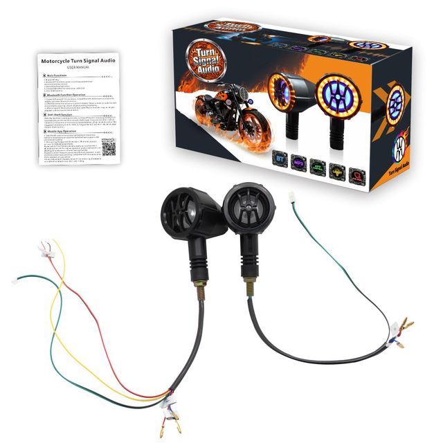 Hot sell MP3 Audio System Motorcycle Stereo Waterproof Speakers Marine Speaker Support Turn signal APP Control Alarm Function