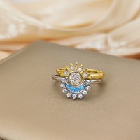 Meilleure Vente : Ensemble de Bijoux Magnétiques Soleil et Lune pour Couple, Collier et Bague en Zircon, Chaîne Superposée Tendance, Cadeau d'Amitié pour Hommes et Femmes