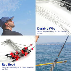 Leaders de pêche, plate-forme de matériel en acier inoxydable avec émerillons de leurre de matériel, plate-forme d'eau salée <span class=keywords><strong>Leader</strong></span> de fil de pêche - Product Image 5