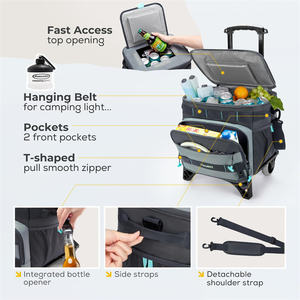 <b>Collapsible</b> Detachable Pull Rod Ice Pack Waterproof Trolley Thermal Insulated Refrigerated Camping Outdoor Picnic Portable Food - Product Image 5