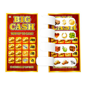 Tarjeta de Lotería con Lámina Rasca y Gana, Empaquetada con Códigos o Números Únicos, Producto Impreso para Grandes Premios en Efectivo - Product Image 1