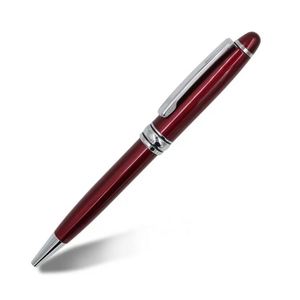 Gloss Piano Black Silver Trim Twist Metal <b>Ballpoint</b> <b>Pen</b>, Classic Luxury Rotating Executive Signature <b>Pen</b> Custom Logo - Product Image 3