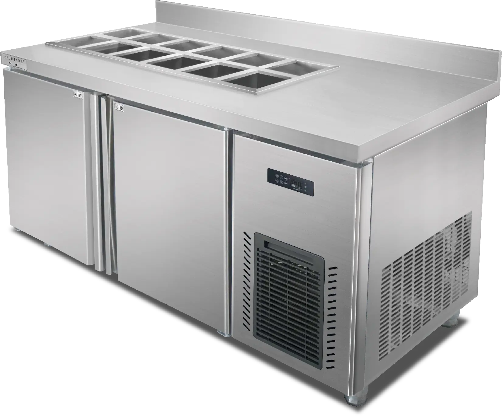 핫 세일 카운터 테이블 냉장고 공장 디스플레이 직접 냉각 냉장고 주방 식품 유지 신선한 작업대 냉장고