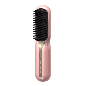 Nouvelle brosse lissante chauffante sans fil portable, mini peigne double usage, avec technologie PTC pour un lissage rapide - Product Image 1