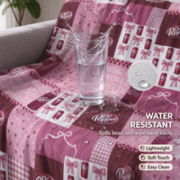 Selimut Dekorasi Rumah Bermotif Cantik untuk Semua Musim, Bahan Jacquard Solid Bergaris, Hiasan Pita Cherry, Motif Bunga, Lembut, Nyaman, dan Berbulu Halus