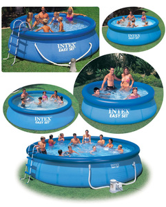 Piscine pour enfants <span class=keywords><strong>INTEX</strong></span> 28110 en PVC de 8 pieds avec couverture 244x76cm, durable et écologique, utilisation extérieure portable - Product Image 5