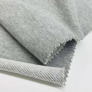 Em estoque estiramento malha poliéster algodão spandex 4-way estiramento em branco cinza poli tecido para impressão