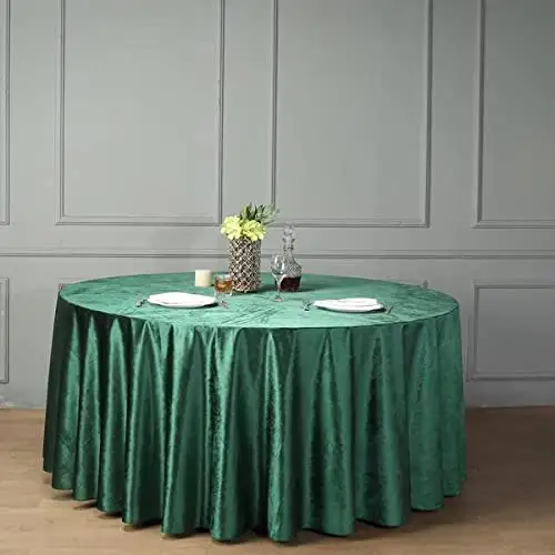 Индивидуальная круглая бархатная скатерть изумрудно-зеленая скатерть для свадебного банкета