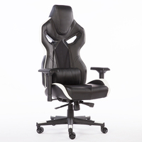 Chaise d'ordinateur pour configuration PC avec appui-tête haut et fonction d'inclinaison réglable, chaise de jeu ergonomique en cuir