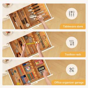 Organizador de cajones de cubiertos de bambú, proveedor mayorista de Vietnam, bandejas de almacenamiento de tamaño M Premium para almacenamiento y organización en el hogar - Product Image 3
