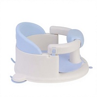Seggiolino da bagno per neonati con barra di sicurezza protettiva, superficie antiscivolo testurizzata, ventosa per stabilità, materiale plastico PP+TPR, per 0-18 mesi