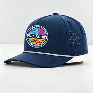 หมวกแก๊ปเบสบอลแบบมีรูระบายอากาศ  โลโก้ PVC ยางแบบกำหนดเอง  หมวกทรง Trucker  หมวกฮิปฮอป  หมวก 5 แฉก  หมวกเชือก  หมวกกอล์ฟ  หมวกทรง Dad <span class=keywords><strong>Hat</strong></span>  สำหรับทุกเพศ - Product Image 1