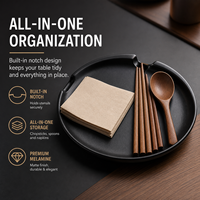 Assiette à baguettes en mélamine noire de 18,8 cm, incassable, de qualité alimentaire, en résine de mélamine, pour restaurant et hôtel