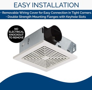ETL 10 Inch Quiet Bathroom Exhaust <b>Fan</b>, 120VAC, 100CFM, AC Motor 25W Energy-Saving Bathroom Ventilation and Exhaust <b>Fan</b> - Product Image 5