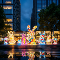 Lanternes de Pâques pour adultes, en forme de lapin, étanches, décoratives lumineuses, pour parcs, centres commerciaux, fermes de loisirs, Thanksgiving, remise des diplômes, personnalisables