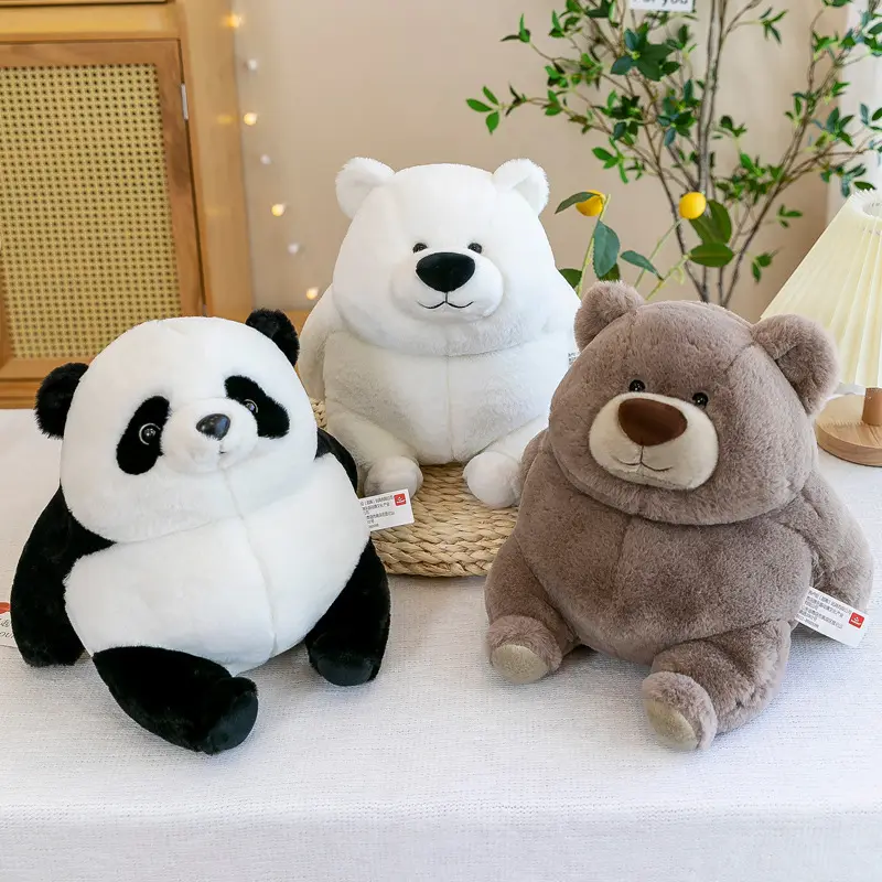 Stokta yumuşak kawaii sevimli plushie stuffed che yeni hayvan bebek yastık dolması kahverengi kutup ayısı panda peluş oyuncak
