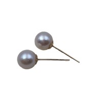 Pendientes de Oro de 18k con Perlas de Agua Dulce Akoya de 5mm, Color Blanco Brillante, Pendientes de Boda, Venta al por Mayor