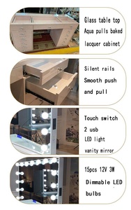 Lüks Yatak Odası Mobilyası Akıllı Aynalı Led Makyaj Masası Çekmeceli Makyaj Masası - Product Image 3