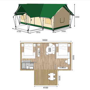 Tente de glamping de luxe pour l'hôtellerie, maison conteneur extensible en PVC imperméable pour hôtel préfabriqué - Product Image 1