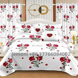 Ensemble de draps de <span class=keywords><strong>lit</strong></span> 3 pièces personnalisé <span class=keywords><strong>en</strong></span> usine <span class=keywords><strong>drap</strong></span> <span class=keywords><strong>plat</strong></span> King Size avec taies d'oreiller ensemble de literie imprimé floral à prix bon marché - Product Image 2