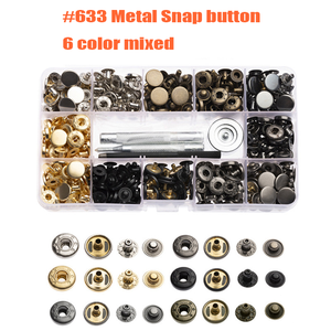 633 12mm kim loại <span class=keywords><strong>Snap</strong></span> Nút 6 màu hỗn hợp đóng gói bạc vàng đen nickle Antique Brass Shank phụ kiện may mặc cho các công cụ - Product Image 2