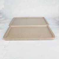 Plateau de service rectangulaire en mélamine gris de 11,8 pouces, nouveau design, plat, en plastique, pour mariage et fête, écologique, vente en gros usine